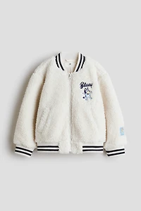 Teddy Fleece Baseball Jacket