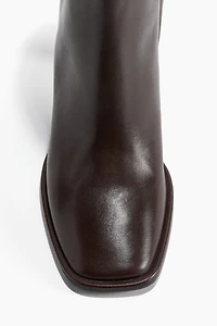 Heeled Leather Ankle Boots