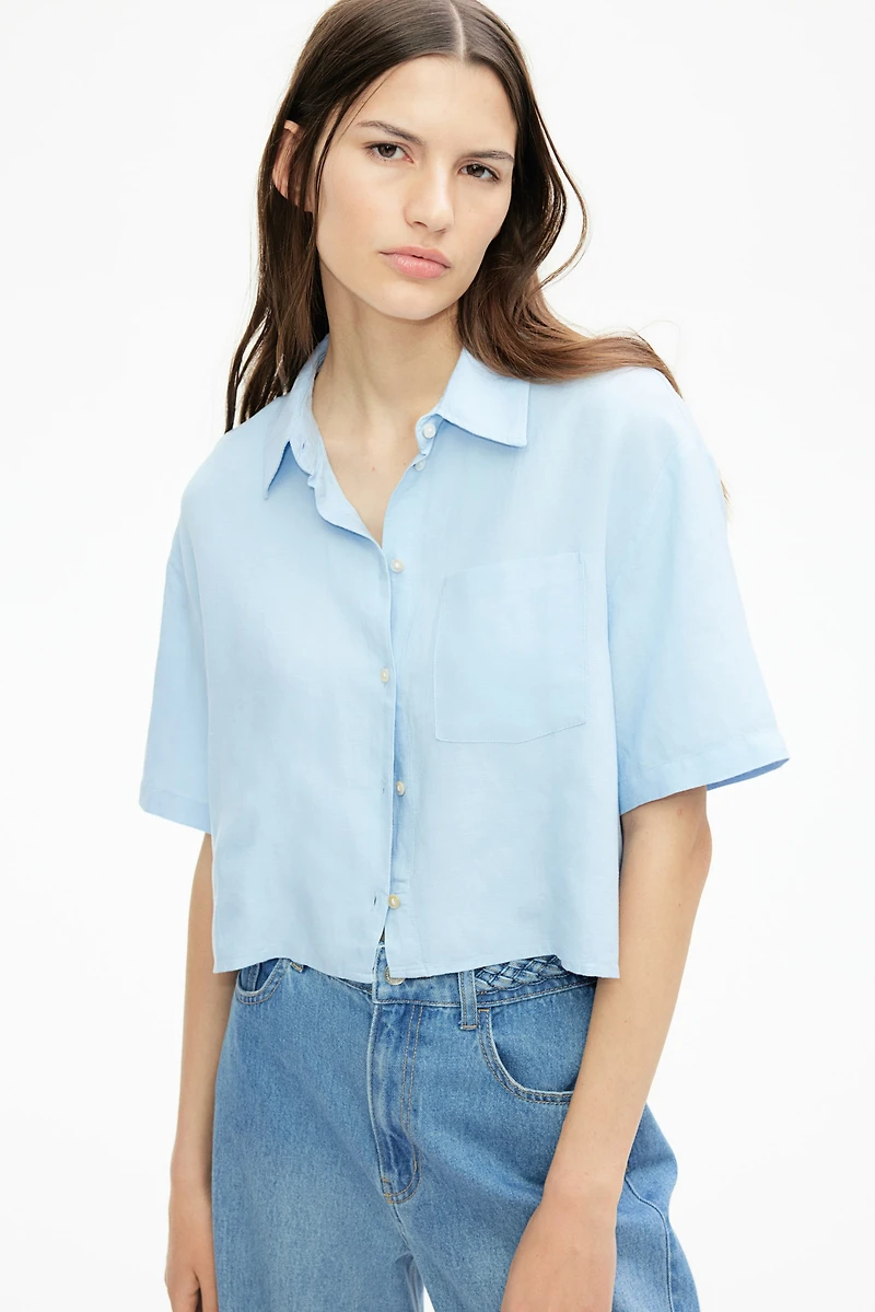 Chemise en lin mélangé