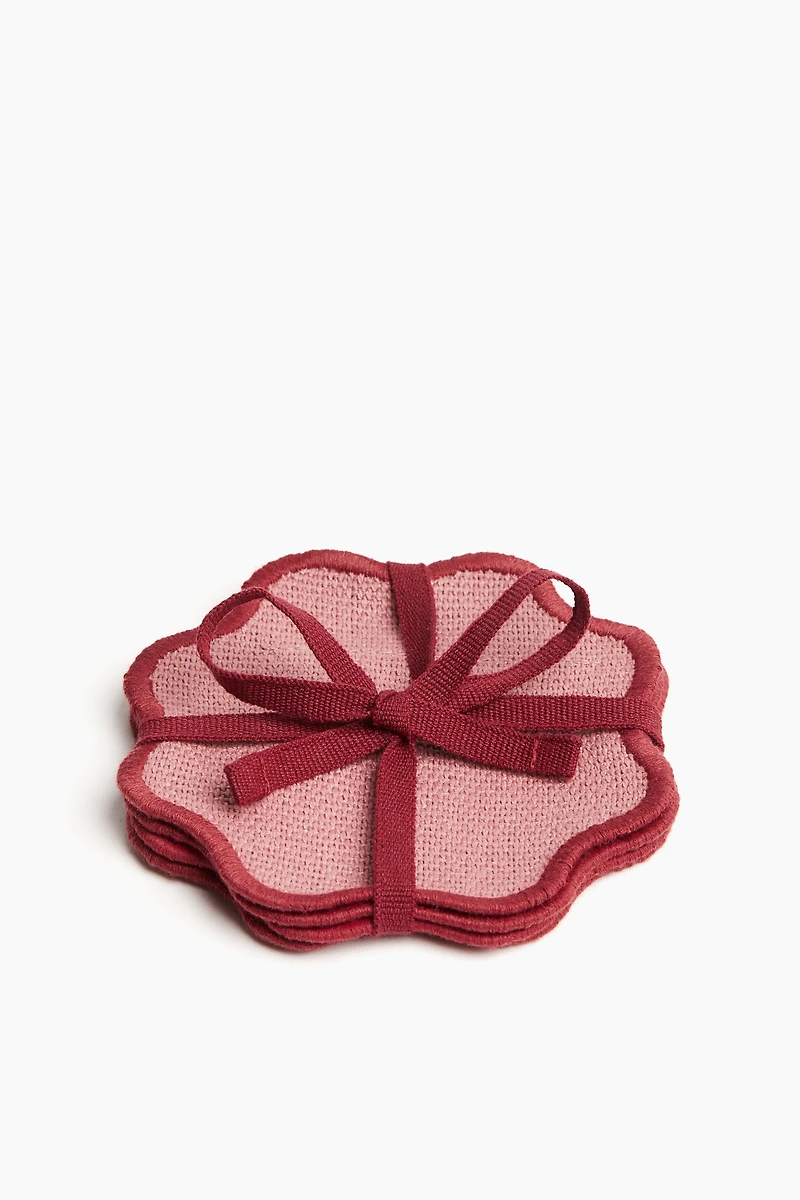 4-pack Scalloped-edge Coasters