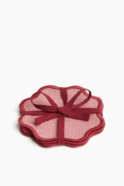 4-pack Scalloped-edge Coasters