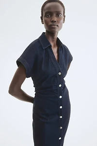 Robe à manches courtes en denim