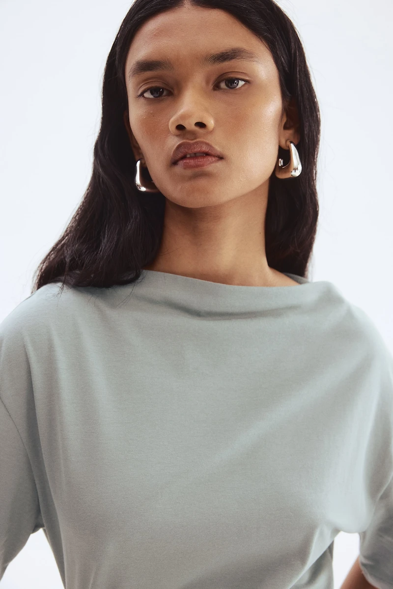 Boat-Neck Cotton Top
