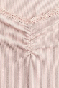 Lace-Trimmed Ribbed Top