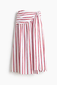 Tie-Detail Poplin Skirt