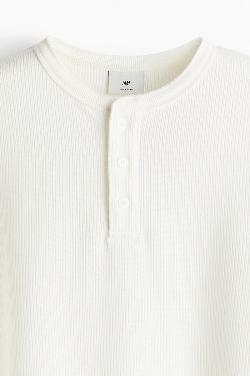 Regular Fit Ribbed Long-Sleeved Shirt