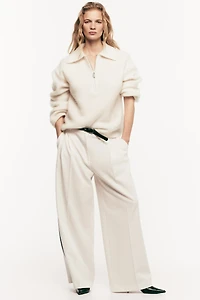 Chandail à col fermeture éclair en mohair mélangé