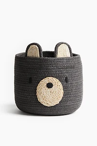 Bear-Shaped Jute Storage Basket