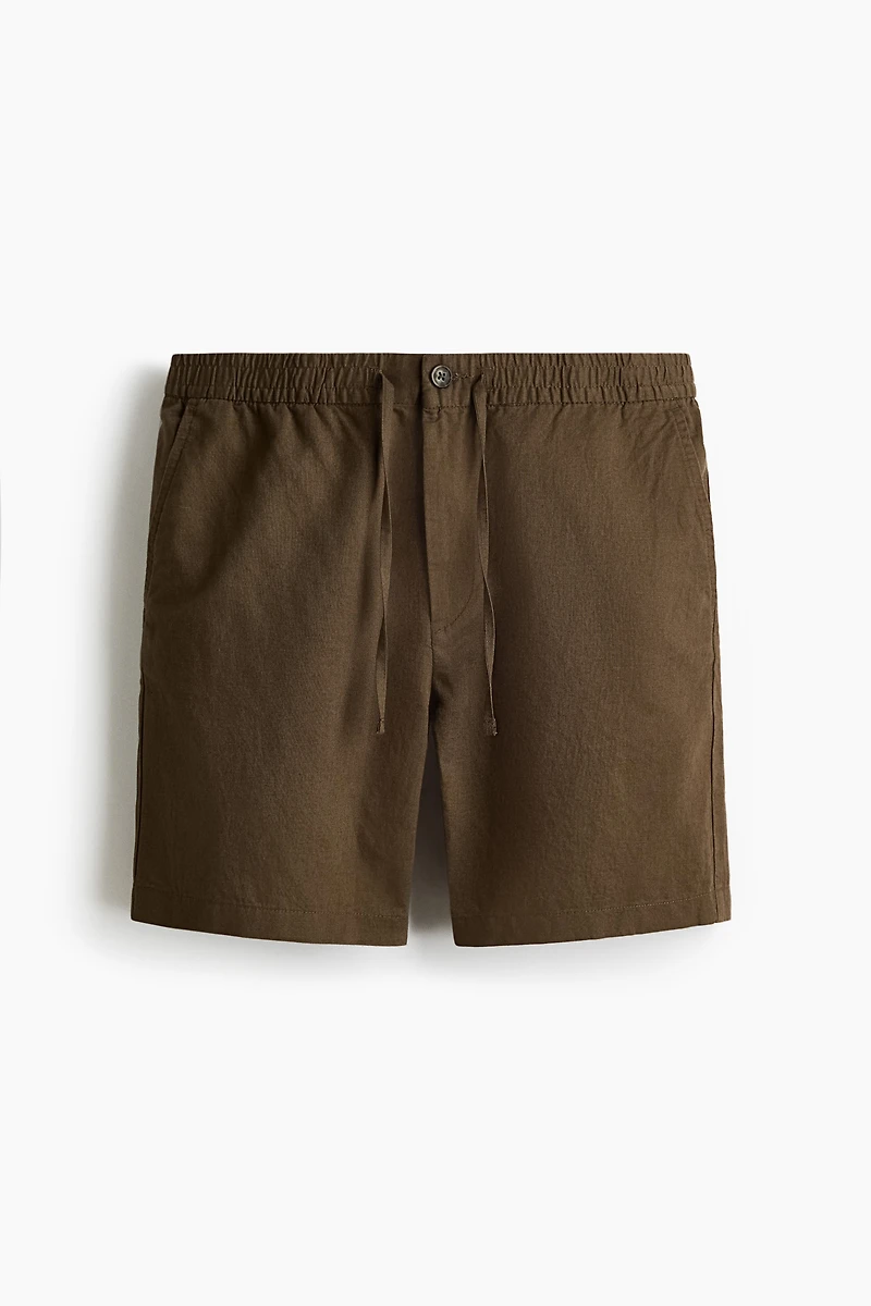 Regular-Fit Linen-Blend Shorts