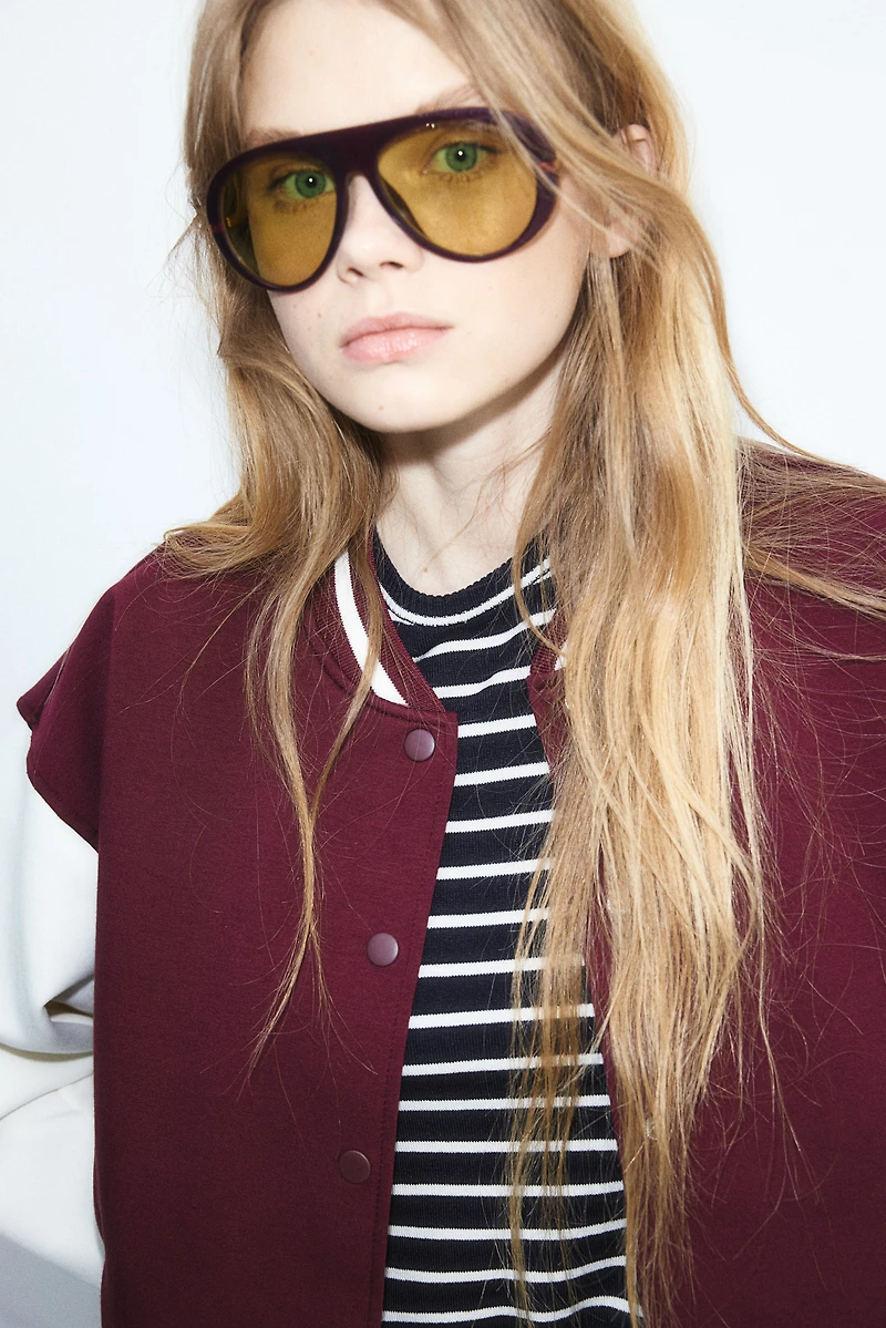 Motif-Detail Baseball Jacket
