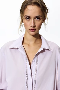 Lace-Trimmed Cotton Shirt