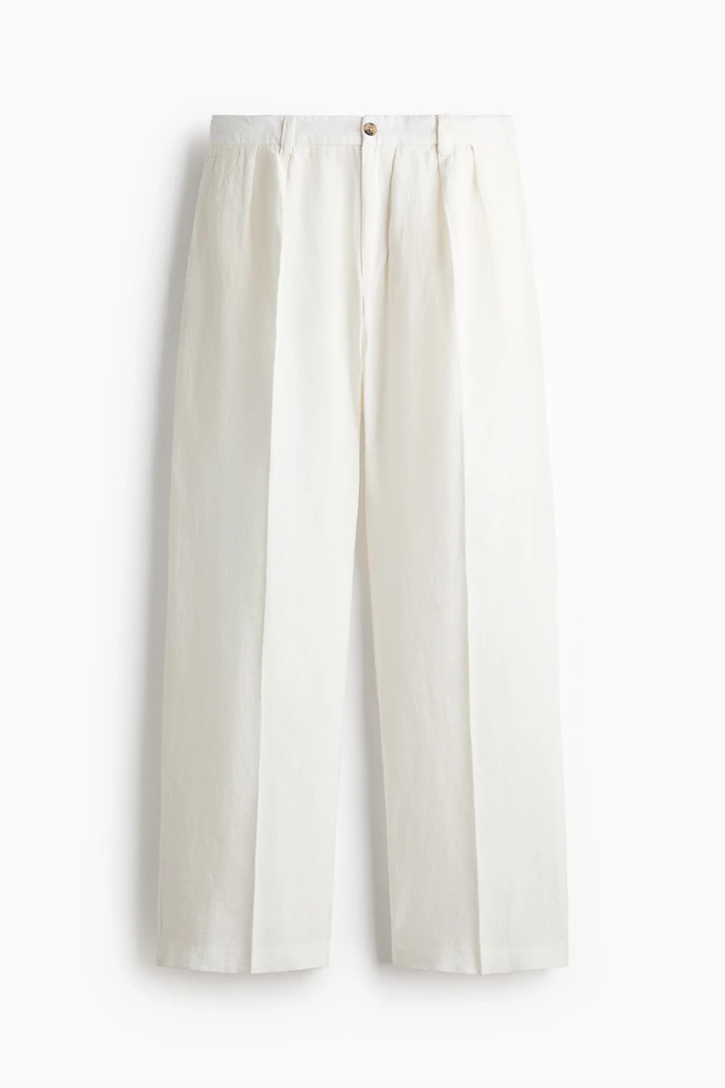 Pantalon large ample en lin