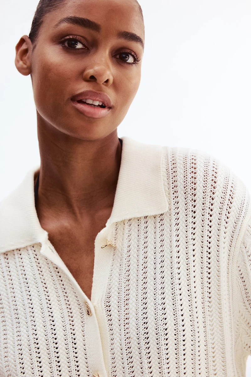 Crochet-Look Cardigan