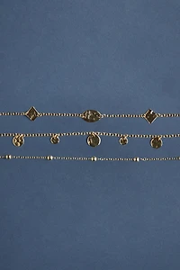 3-Pack Metal Anklets