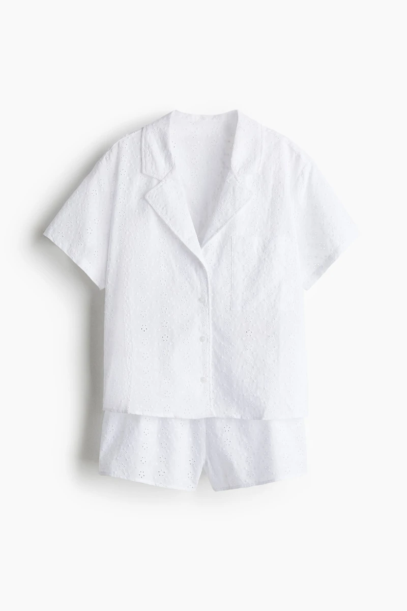 Pajamas with Eyelet Embroidery
