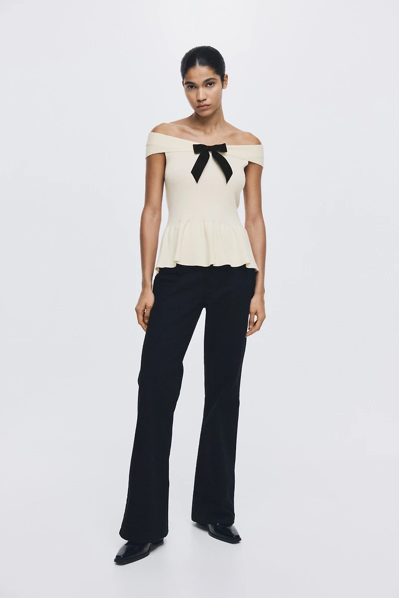 Bow-Detail Off-the-Shoulder Top