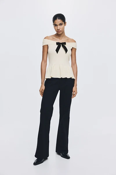 Bow-Detail Off-the-Shoulder Top