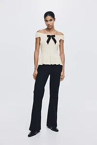 Bow-Detail Off-the-Shoulder Top