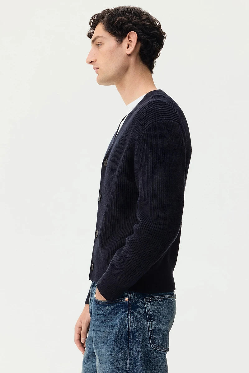 Relaxed-Fit Rib-Knit Cardigan