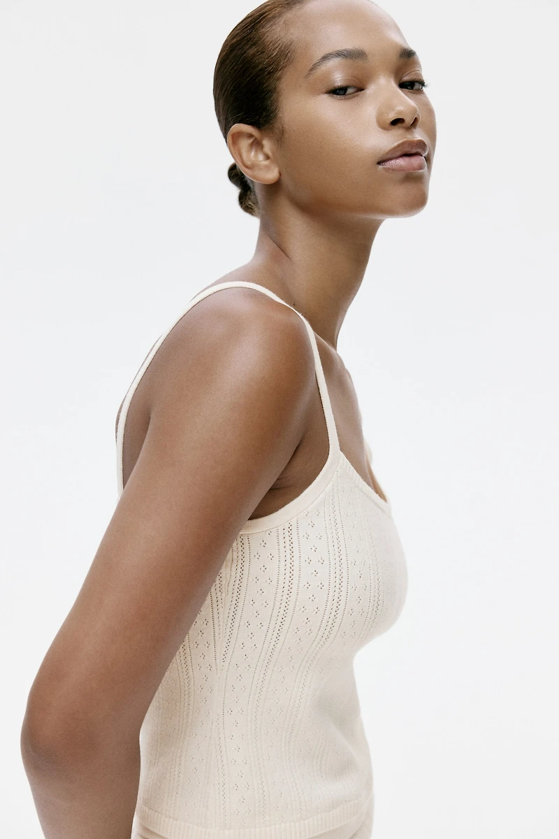 Pointelle-Knit Viscose-Blend Top