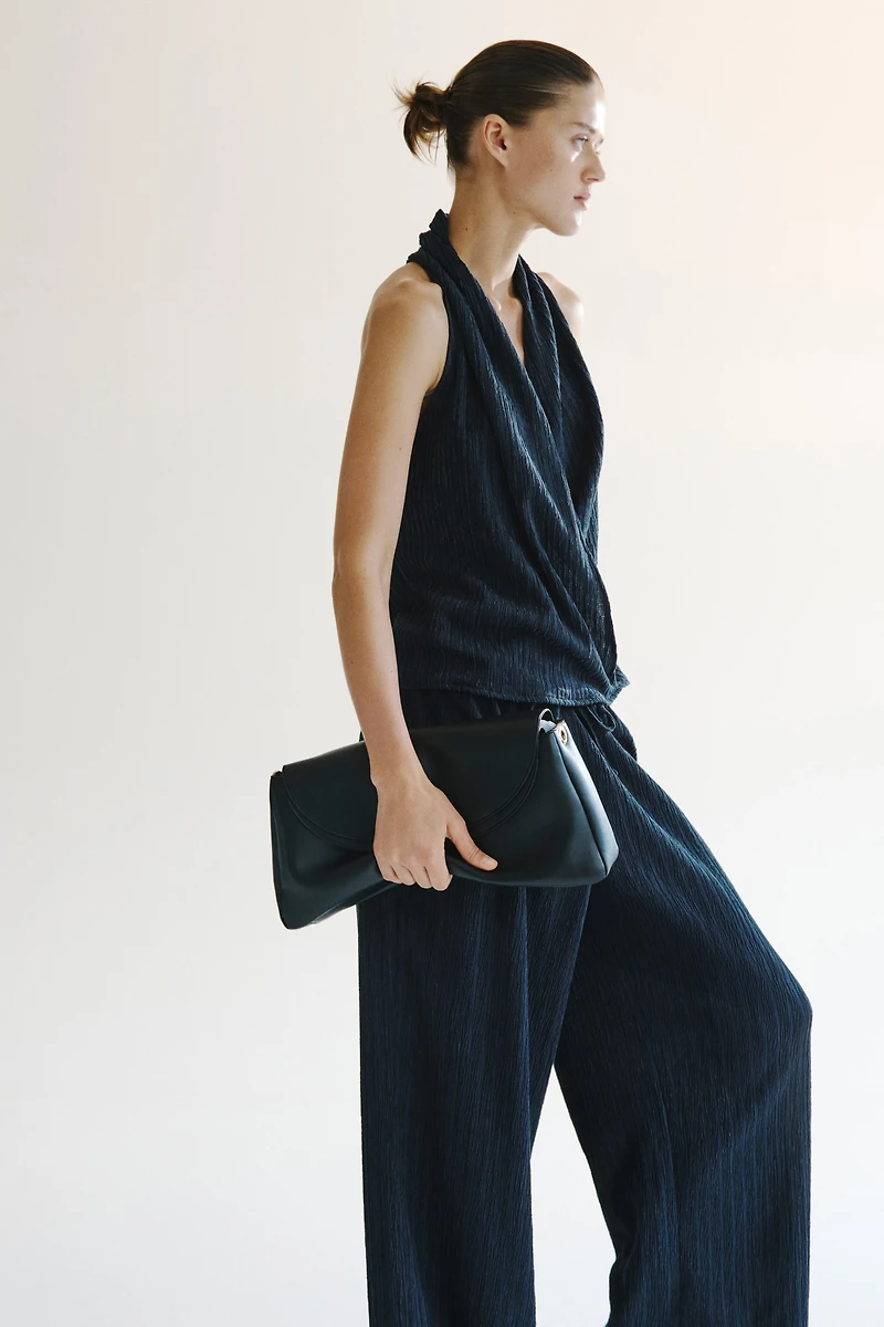 Crinkled Drawstring Pants