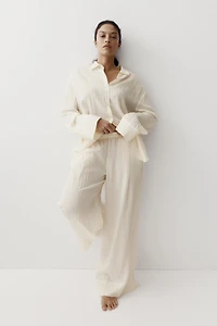 Crinkled Pull-On Pants