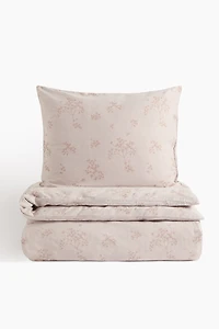 Floral Cotton Twin Duvet Cover Set