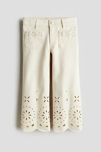 Ankle Jeans with Eyelet Embroidery