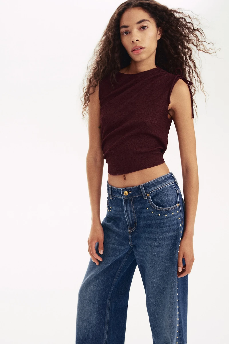 Wide High Studded Jeans