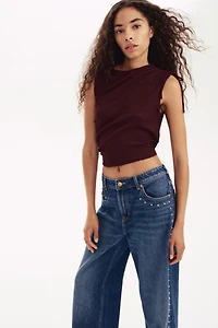 Wide High Studded Jeans