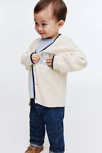 Embroidered-Detail Cotton Cardigan