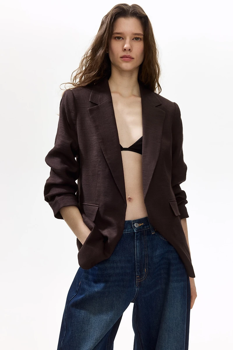 Blazer avec manches froncées