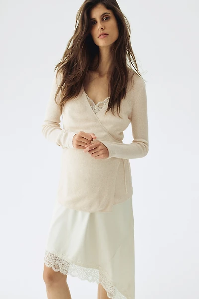 MAMA Gilet croisé en tricot côtelé