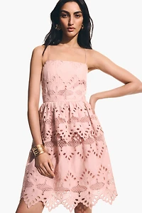 Eyelet-Embroidered Strappy Dress