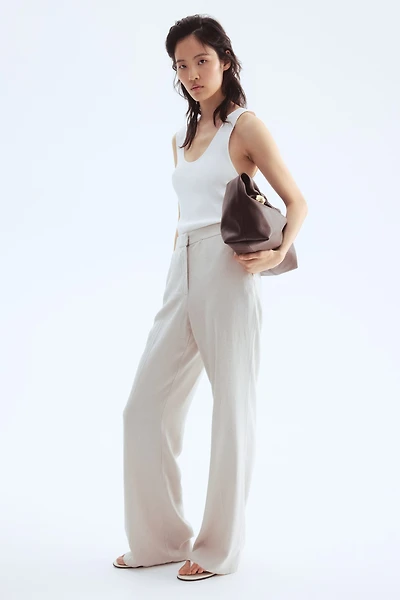 Pantalon bottillon en lin mélangé