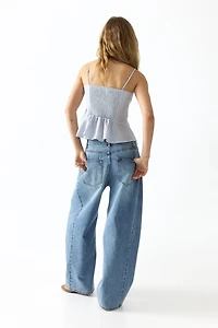 Peplum strappy top