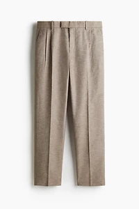 Pantalon habillé coupe classique en lin mélangé