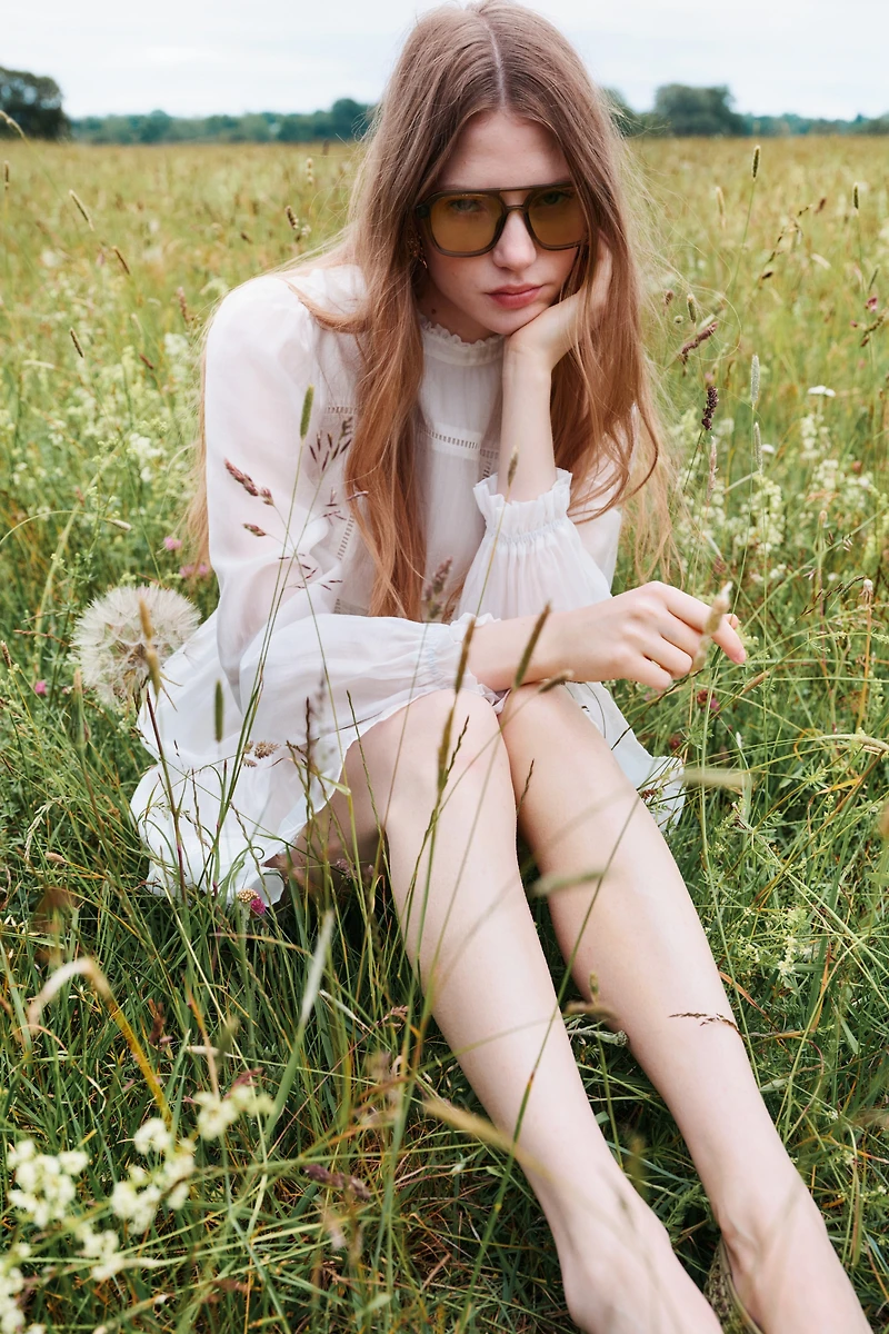 Ladder-Lace-Detail Dress