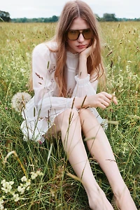 Ladder-Lace-Detail Dress