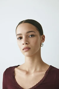 Lace-Trimmed Jersey Top