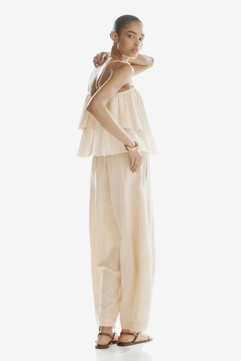 Modal-Blend Barrel-Leg Pants