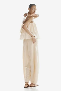 Modal-Blend Barrel-Leg Pants