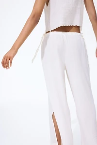 Drawstring-Detail Muslin Pants