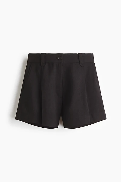 Pleat-Front Shorts