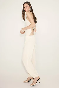 Crinkled Balloon-Leg Pants