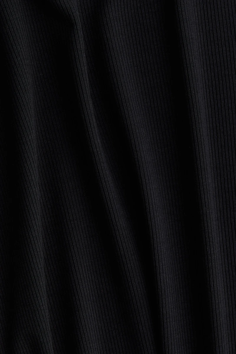 Lace-Trimmed Ribbed T-Shirt