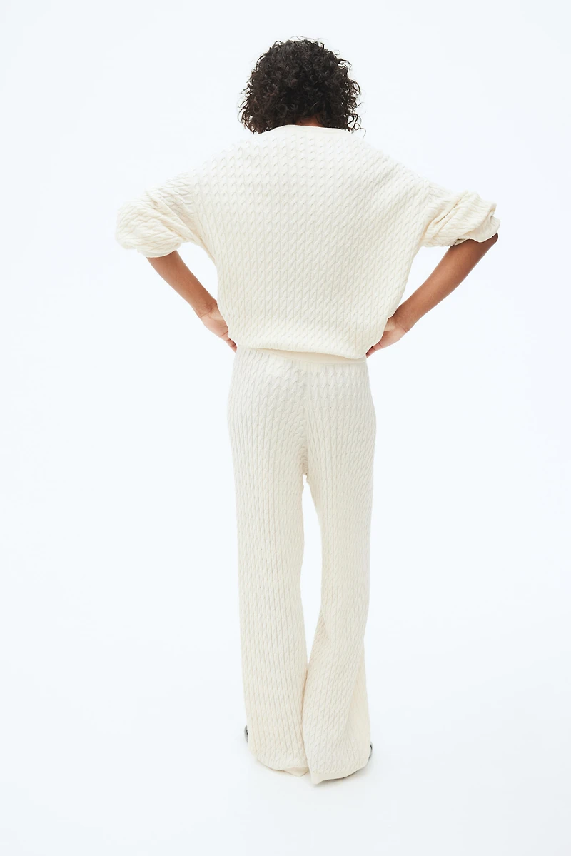 Pantalon en tricot torsadé de cachemire mélangé