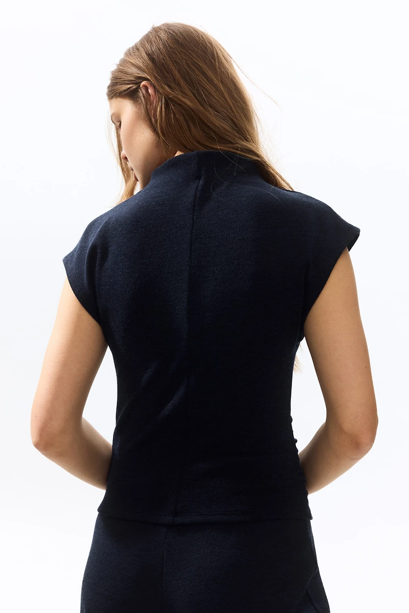 Haut en jersey avec col cheminée