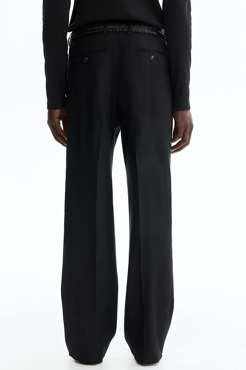 Relaxed-Fit Tailored Linen-Blend Pants