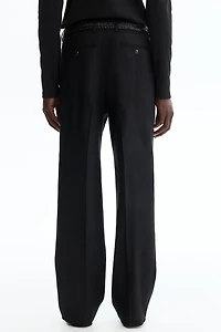 Relaxed-Fit Tailored Linen-Blend Pants